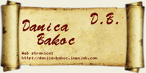 Danica Bakoč vizit kartica